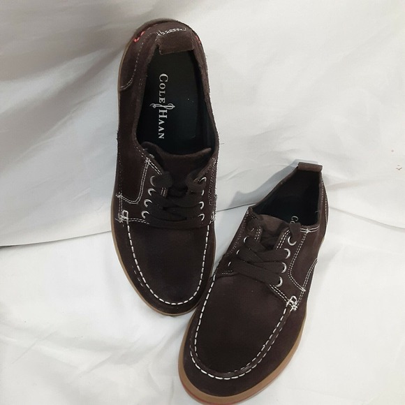 Cole Haan Suede Dark Brown White Stitching Casual Shoe Sneaker Mens Size 8 1/2 M main image 4